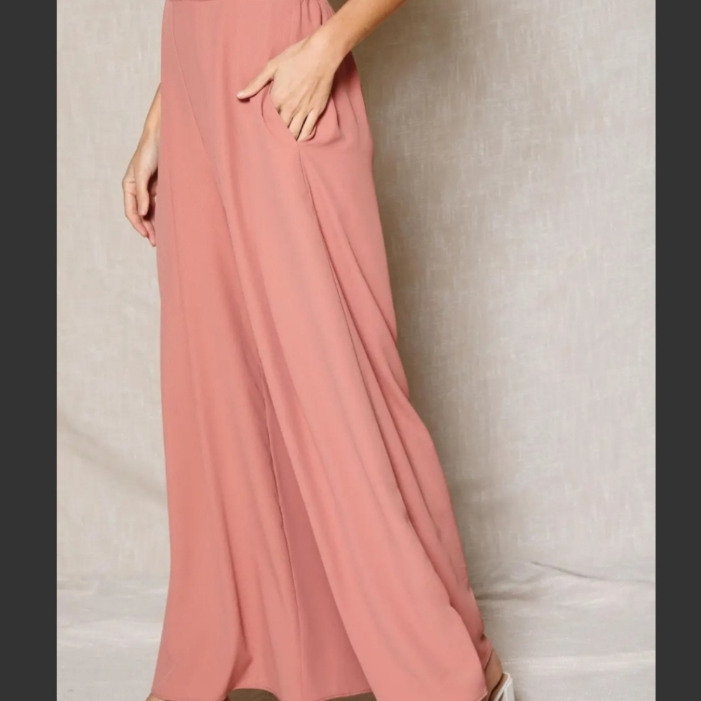 #043 🛑L CHIC & FABULOUS WIDE LEG SOLID PLEATED PANTS - Picture 7 of 8